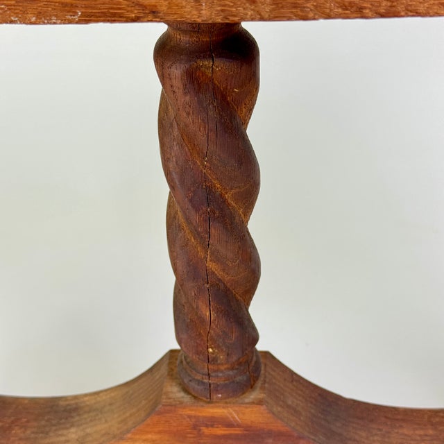 Brown Vintage Wood Sculptural Decorative Object With Turned Columns in a Stage Design For Sale - Image 8 of 9