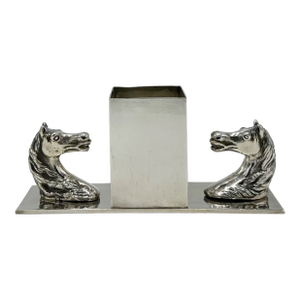 Vintage Hermes Paris Horse Head Pencil Holder Desk Accessory Equestrian
