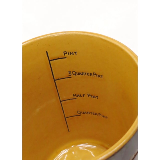 Vintage Mid Century Gresley Mocha Ware Pottery Measuring Pitcher by t.g