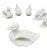 Ceramic Vintage Shafford Blanc De Chine Rabbit Fish Duck Napkin Rings Set of 6 For Sale - Image 7 of 13