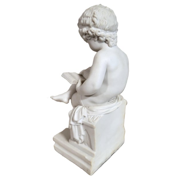 Pair Antique French White Bisque Porcelain Putti Baby Cherubs Sculpture Figures For Sale - Image 13 of 18