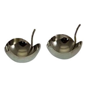 1970’s Vintage/New Pair of Silver Bonbon Dishes Apple Shape