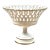 Vintage Italian Ceramic White Reticulated Pedestal Basket Fruit Bowl / Compote For Sale