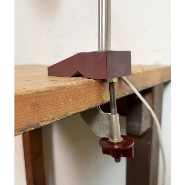 Industrial German Blue Workshop Table Lamp from Reif Dresden, 1960s For Sale - Image 6 of 18