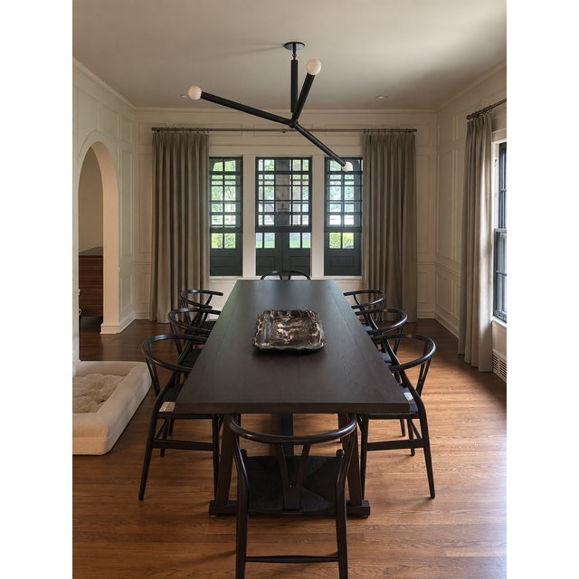 Contemporary Apparatus Studio Large Arrow Fixture in Blackened Brass With Black Leather For Sale - Image 3 of 5
