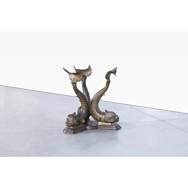Coffee Vintage Italian Bronze Koi Fish Dining Table, 1970s For Sale - Image 8 of 12