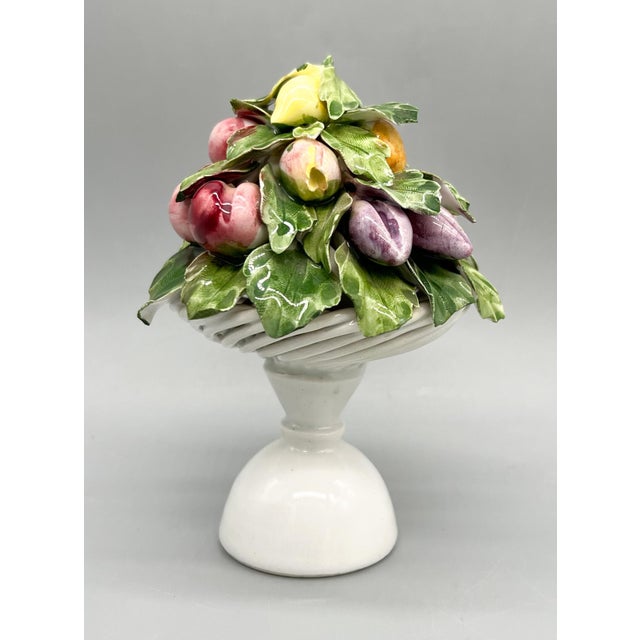 French Country Vintage Italian Majolica Fruit Topiary For Sale - Image 3 of 12