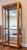 1990s Vintage-Style Tall Oak Curio Display Cabinet W/ Illuminated Glass Shelves, Magnetic Doors & Antique Brass Knobs For Sale - Image 5 of 18