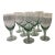 Vintage Hand Blown Mexican Green Tinted Wine Goblets - Set of 8 For Sale