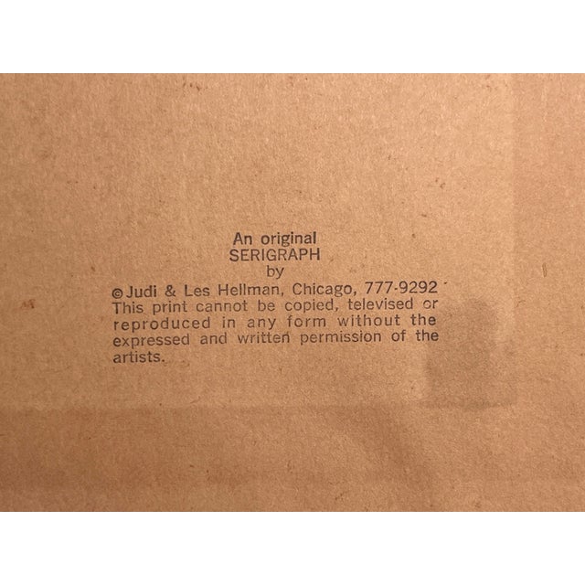 Vintage Judi & Les Hellman Signed and Numbered Limited Edition Serigraph For Sale - Image 4 of 8
