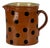 Antique 19th Century French Hand Painted Polkadot Pitcher in Fiery Pumpkin Orange, Large 6" H For Sale