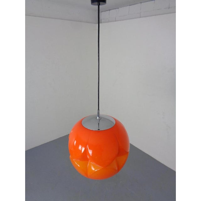 Orange Glass Ball Ceiling Lamp from Peill & Putzler, Germany, 1960s For Sale - Image 6 of 18