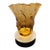 Vintage Mid Century Murano Amber Art Glass Ruffled Vase Applied Trail 15" For Sale