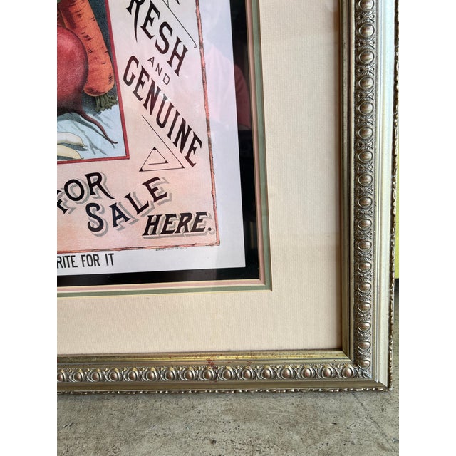 Wood Late 20th Century Large Framed Advertisement Poster From ShakerSeed Company For Sale - Image 7 of 8