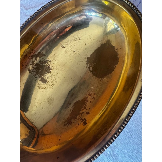 Vintage Mid 20th Century French Brass Compote With Koi Fish Handles For Sale In Los Angeles - Image 6 of 6