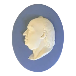 18th Century George III Wedgwood Solid Jasperware Portrait Plaque Medallion of Samuel Johnson