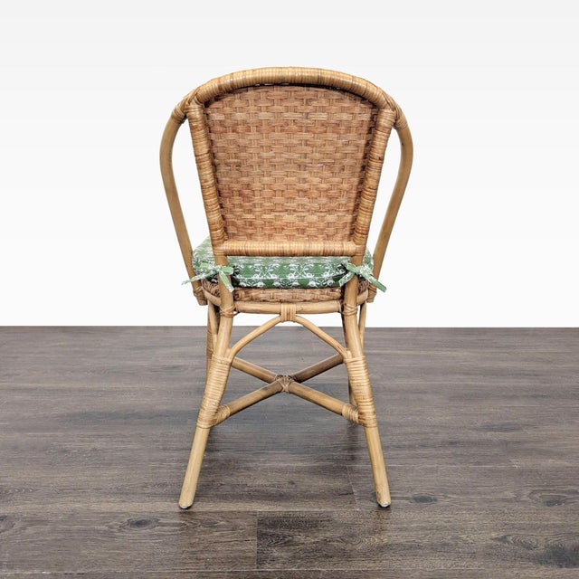 Pair of Pottery Barn Parisian Woven Dining Chairs For Sale - Image 9 of 13