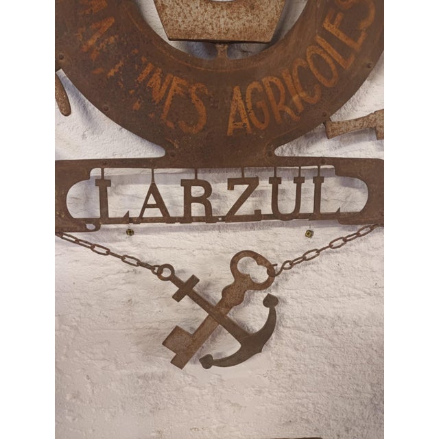 Larzul Blacksmith Shop Sign in Metal, 1950s For Sale - Image 4 of 9