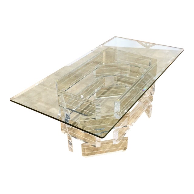 1970s Stacked Lucite and Coffee Table For Sale