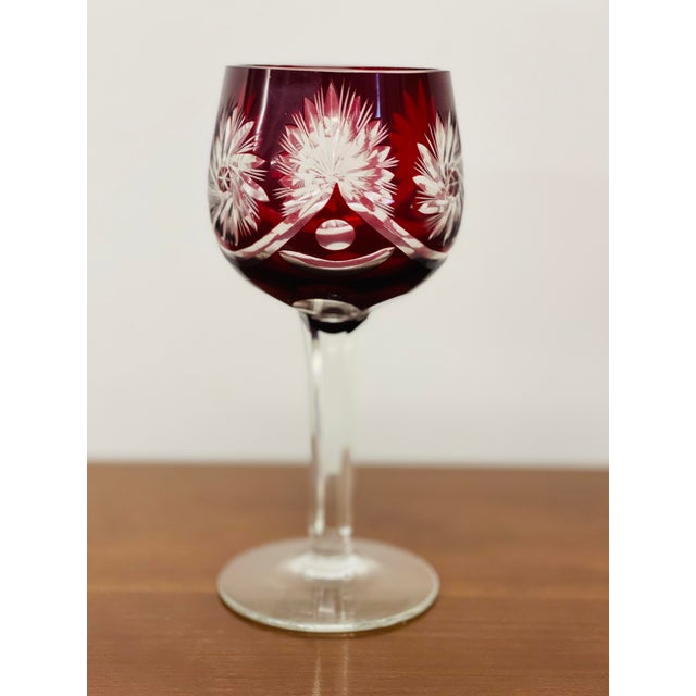 Vintage Hungarian Crystal Wine Glass For Sale In Louisville - Image 6 of 9