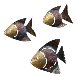 Mid-Century Metal Fish Wall Sculptures - Set of 3