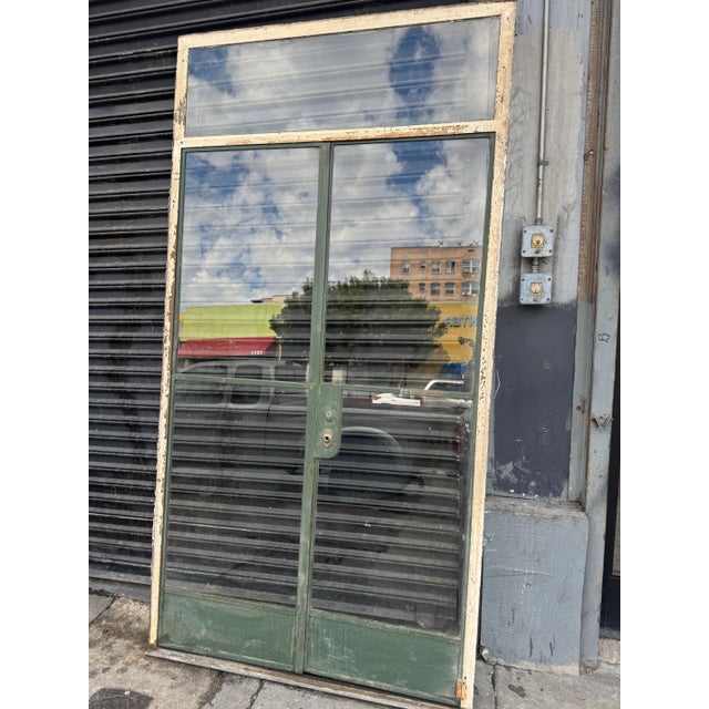 Metal Authentic 1936 Art Deco Metal French Doors From the Harold S. Anderson Estate, Bel Air For Sale - Image 7 of 12