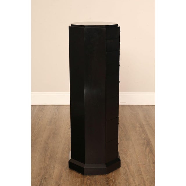 Maitland Smith Black Lacquered Octagonal Jewelry or Lingerie Chest Chest For Sale - Image 14 of 18