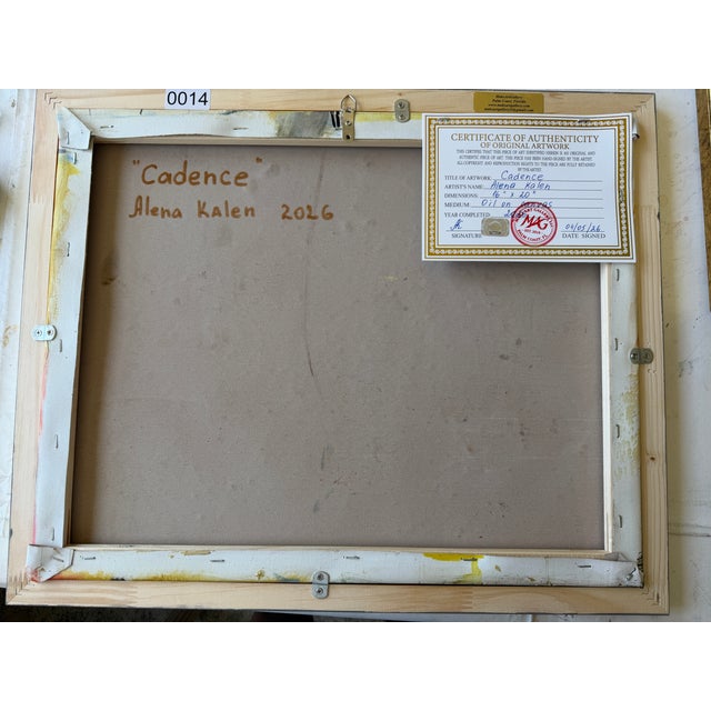 Textile Original Abstract Oil Painting Alena Kalen Cadence Musical Art Contemporary, Coa For Sale - Image 7 of 7