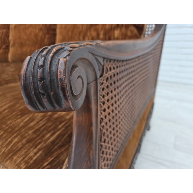 Danish 3-Seater Sofa in Velour and Ash, 1930s For Sale - Image 4 of 18