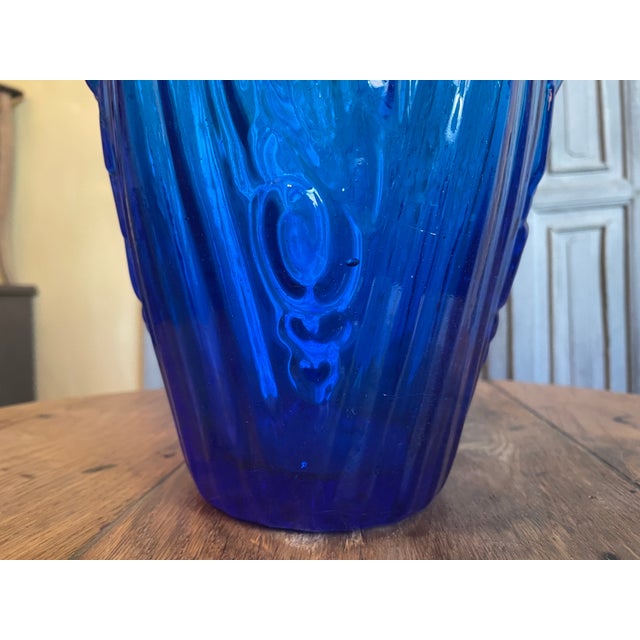 French Art Deco Cobalt Blue Vase, 1930s For Sale - Image 3 of 14