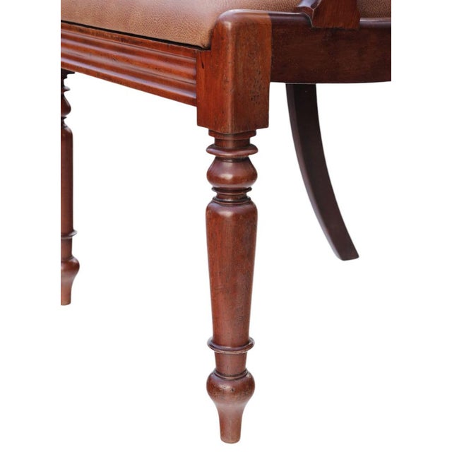 Antique Mahogany Scroll-Arm Elbow Carver Chair, 19th Century For Sale - Image 5 of 8