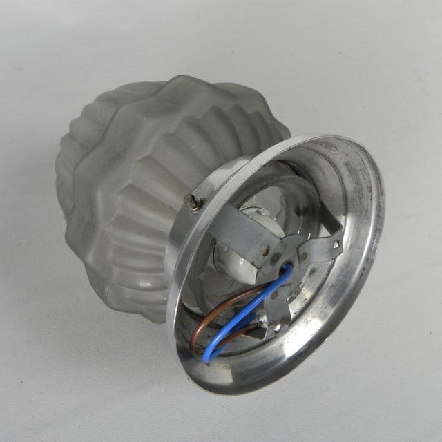 Art Deco Ceiling Lamp with Frosted Glass Shade, 1930s For Sale - Image 4 of 10