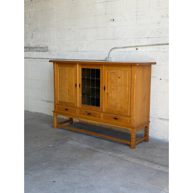 1970s Vintage Danish Oak Cabinet by Stilmobler, 1970s Display Sideboard For Sale - Image 5 of 8