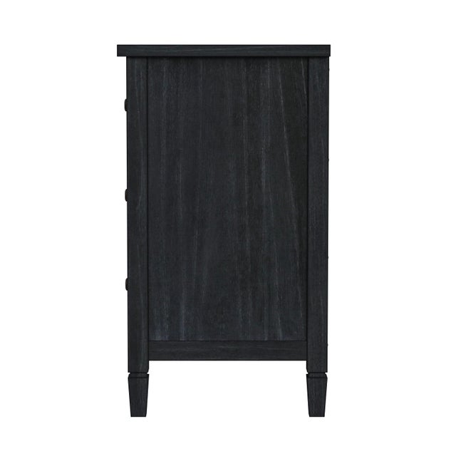 2020s Flagstaff 64 in. W Rectangular Wood 8 Drawer Dresser, Black Cane For Sale - Image 5 of 8