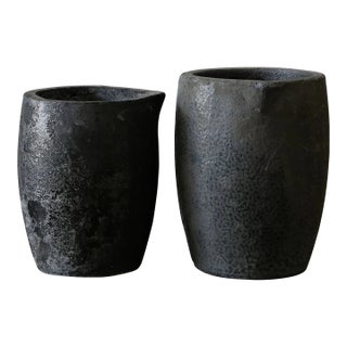Vintage Pair of Crucibles (Stunning Patina) For Sale