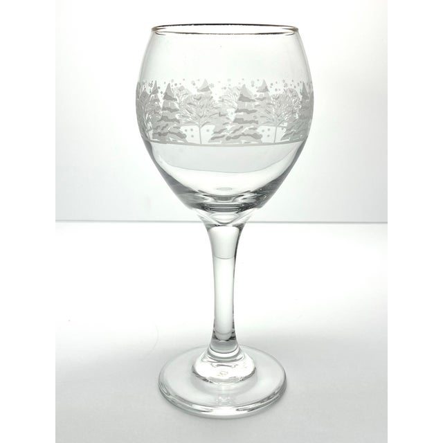 Contemporary Lynn’s China “Pines” Set of 4 Wine, Water or All Purpose Glasses For Sale - Image 3 of 4