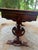 Antique French Style Walnut Flip Top Game Table | Carved Pedestal Console Table | Renaissance Revival Sofa Table | Burl Walnut Entry Table For Sale - Image 4 of 13