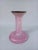 Candlestick By Hanne Dreutler For Studio Ahus, Sweden 1982. In opalescent pink glass and brass candles support. It is...