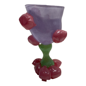 1990s Art Glass Wine Goblet by Arien