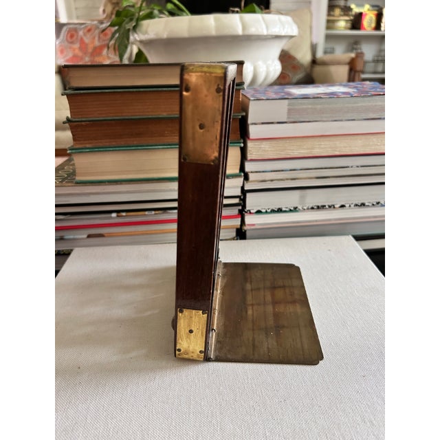 Vintage Wood & Brass Abacus Bookend With Movable Beads For Sale - Image 4 of 11