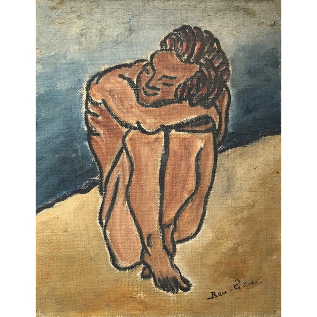 Ben-Zion Weinman, American Modernist Oil Painting Nude Male on Beach WPA Artist Group of 10 For Sale