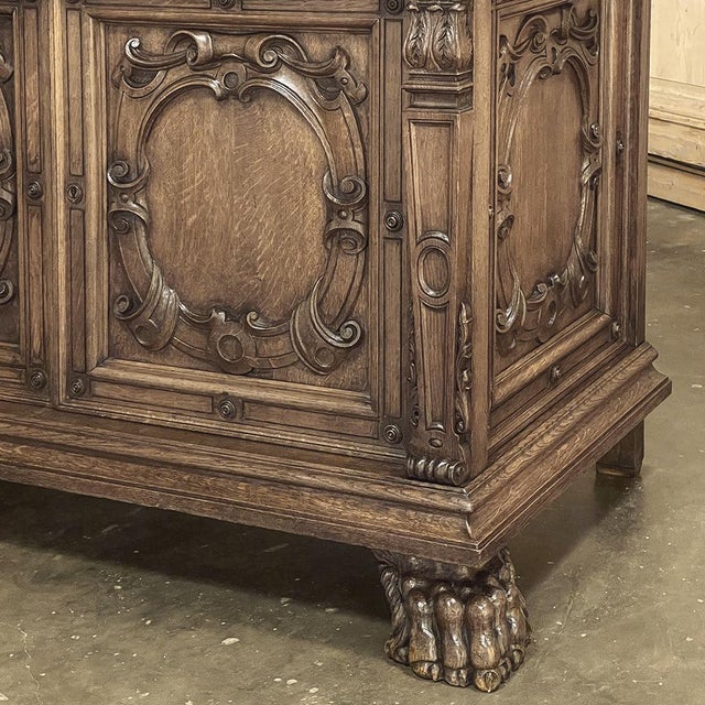 Antique French Louis XIV Renaissance Revival White Oak Buffet For Sale - Image 18 of 18