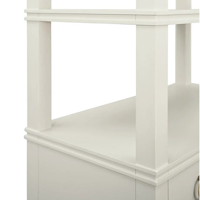 Antique White Matthew Izzo Home Brooke Antique White Lacquer Four Drawer Etagere For Sale - Image 8 of 9