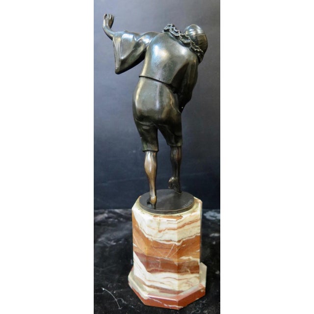 Vintage Art Deco Period Bronze & Marble Sculpture For Sale In New York - Image 6 of 10