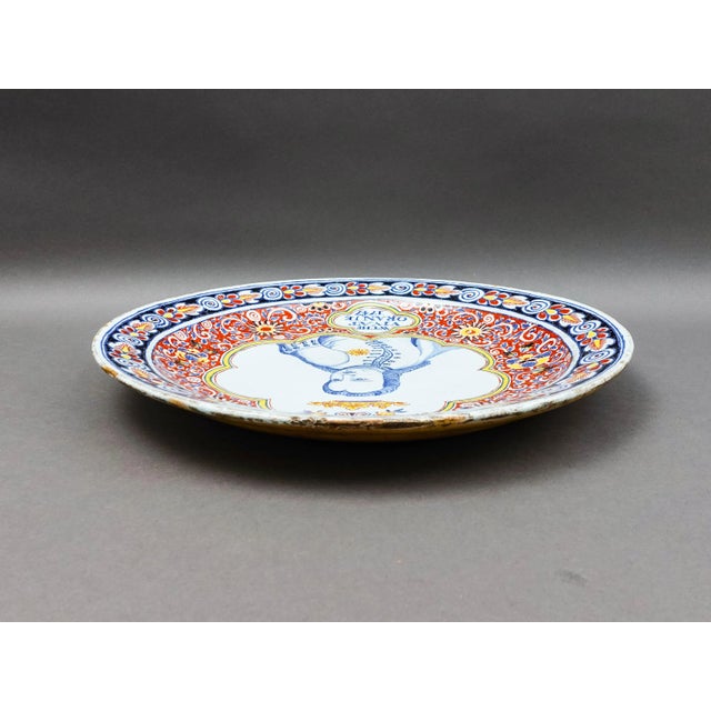 Mid 20th Century Mid 20th Century William of Orange Antique Hand Painted Portrait Large Charger Plate For Sale - Image 5 of 7