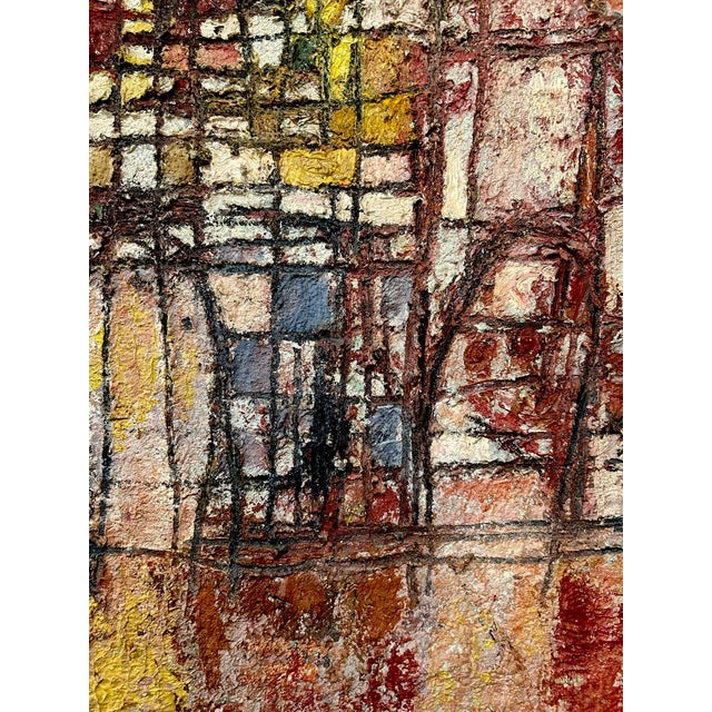 1960s 1960s Rare Original Abstract Plaster Oil on Canvas by Austrian Artist Herta Galton For Sale - Image 5 of 5