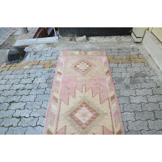 Textile Vintage Tribal Hand-knotted Runner For Sale - Image 7 of 11