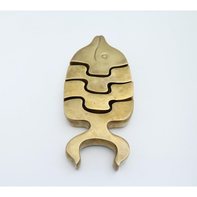 Vintage Brass Fish Puzzle, Table-Top Decor For Sale In Phoenix - Image 6 of 10