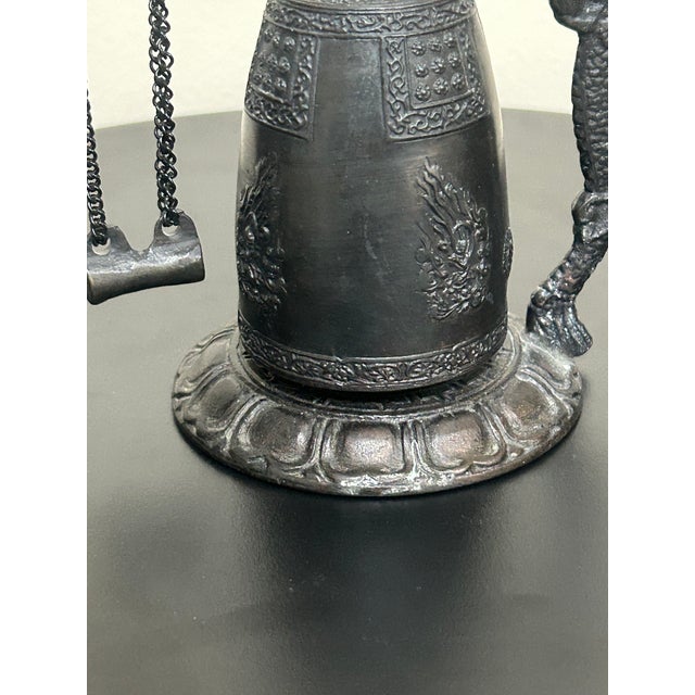 Vintage Japanese Cast Iron Dragon Temple Bell For Sale - Image 17 of 17