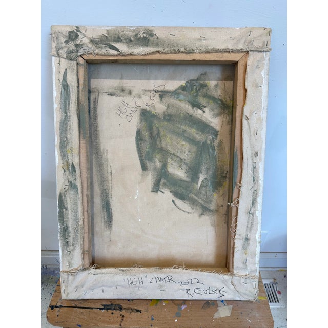 Colorful Painting of an Outdoor Chaise Longue For Sale - Image 11 of 11